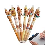 Generisch Radierbare Stifte | 6 Stück Fehler Verschwinden Lassen - 0.5mm Tinte Radierbare Stifte mit Lustigen Designs | Für Schüler, Kinder, Erwachsene Für Zuhause, Büro, Schule, Studium, Schreiben,