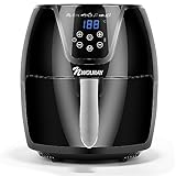 NWOUIIAY Heißluftfritteusen Air Fryer 1800W LED-Touchscreen 5,5L Heissluft Fritteusen 7 Programmen Friteuse ohne Öl Digitales Display