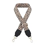 GreatRise 3.8cm Breit Ersatz Schultergur mit Leopardenmuster 75-135cm Verstellbarer Taschengurt Schulterriemen zum Wechseln Trageriemen für DIY Tasche Umhängetasche Stil 8 Goldschnalle