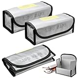 QITIXI:OU Lipo Safe Bag, 3 Stück Lipo-Sicherheitstasche, Feuerfeste Sicherheitsschutztasch, Feuerfest Explosionsgeschützte Akku Tasche, Akkus Lipo-Akku-Aufbewahrungsbox für Charge, Lipo Akku Tasche