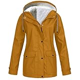 Regenmantel Damen, Herbst Übergangsjacke Damen Leichter Wasserdichter Regenjacken Regen Winddicht Wasserdicht Damen Mantel Langarm Damen-Jeansjacke Jacket für Wandern Radfahren Camping und Reisen