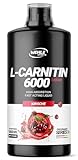 L-Carnitine 6000 Liquid (1000 ml) - Extra hochdosiert mit 6000 mg reinem L-Carnitin pro Tagesportion - Amino Workout Drink - Leckerer Geschmack - Vegan - Wehle Sports (1000ml, Kirsche)