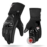 KEMIMOTO Winter Motorradhandschuhe, geprüfte Motorradhandschuhe,Motorrad Handschuhe Winter, Touchscreen Handschuhe, Wasserdicht, für Motorradfahren, Skifahren, Roller