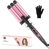 Welleneisen für Haare 22mm Lockenstab - 3 Fässer Welleneisen Keramik Mermaid Hair Waver PTC Schnellheizung 150°C/210°C Welleisen Beach Waves Lockenstab für Kurze und Lange Haare