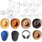 NiHome 8 Stück Acryl Hut-Organizer，Wandhalterung für Cowboyhüte, Baseballkappen und mehr, Selbstklebende Hut-Haken, Cap Halterung Wand，platzsparender Kappenhalter, zwei Installationsoptionen（Klarem）