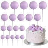 ASTARON 20 Stück Tortendeko Kugeln Cake Topper, Mini-Ballons Tortenaufleger für Hochzeit Party Babyparty Geburtstag Torte Dekorieren(Hellviolett)