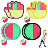 Yuragim Klettspiel Wurf Spiel, Klettballspiel für Kinder ab 3 4 5 6 7, Klett Ballwurfspiel Kinder Klettball Strandspielzeug Wasserdicht,Garten Outdoor Draußen Sommerspielzeug,Geschenk für Junge Mädche