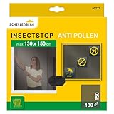 Schellenberg 50722 Pollenschutzgitter Set 130 x 150 cm, kombiniert Pollenschutz und Insektenschutz, einfache Klebe-Montage, inkl. Montagezubehör, anthrazit