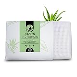 MaxxGoods orthopädisches Nackenstützkissen aus Visco Gelschaum & Aloe Vera Bezug - Kopfkissen, Schlafkissen für HWS Unterstützung & Nackenschmerzen - für Seitenschläfer & Bauchschläfer (70x42x13,5cm)
