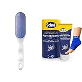 Scholl Nano Glas Fussfeile und Hornhautentferner - Komfortable, sanfte Entfernung von harter Haut und Hornhaut + Overnight Fußpflege-Set, Fußpflege Creme 60ml, wiederverwendbare Gel-Fersensocken 1Paar