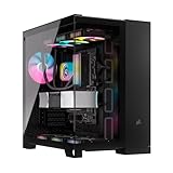 CORSAIR 6500X Mid-Tower ATX-Doppelkammer-PC-Gehäuse – Gehärtetes Panoramaglas - Umgekehrte Verbindung Motherboard-Kompatibel – Keine Ventilatoren Inbegriffen – Schwarz