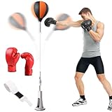 TADAYIM Höhenverstellbare Boxausrüstung, Boxsack mit Ständer, Reflexball-Set, starker Rückprall für Stressabbau, -Fitnessstudio