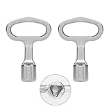 Neoreser 2 Stück Dreikantschlüssel, Metall Dreieck Steckschlüssel Dreikant Wasserhahn Schlüssel, für Heizkörper Mülltonne Aufzug Elektrokasten Wasser Stromzähler Box