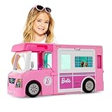 Barbie 3-in-1 Dream Camper (91 cm) mit Barbie-Pool, umbaubarem Truck, Barbie-Boots, 60 Barbie-Camping-Zubehörteilen, ohne Barbie-Puppe, als Geschenk für Kinder ab 3 Jahren geeignet, GHL93