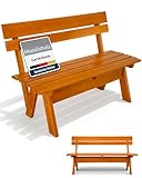 Beautissu Gartenbank Wetterfest Holz 3 Sitzer 150 cm breit – Garten Holzbank Outdoor Strapazierfähiges Robustes & Lackiertes Massivholz Bank für Balkon Terrasse Wintergarten Innenhof Parkbank – GR