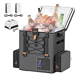 LiTHELi FrozenPack Kompressor Kühlbox 20L, 12/24V/240V Rucksackkühlschrank für Camping, Reisen, Wohnmobil, 15 Minuten Schnellkühlung, mit 2 x 4.0Ah Akkus und Ladegerät (3 Paket)
