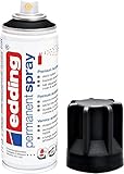 edding 5200 Permanent Spray - tiefschwarz matt - 200 ml - Acryllack zum Lackieren und Dekorieren von Glas, Metall, Holz, Keramik, Kunststoff, Leinwand - Lackspray, Acrylspray, Farbspray