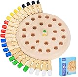 Japace Memory Schach Holz Kinder, Match Stick Schach Gedächtnis Schach , -Schachspiel,Family Brettspiele Hölzerne,Gedächtnisspiele Kinder, Lernspielzeug Schachbrett
