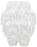 Simple Joys by Carter's Unisex Baby Langärmeliger Body, 7er-Pack, Weiß, 0-3 Monate