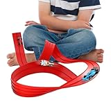 Rennstrecke für Spielzeugautos, 4,9 m Aufrollbare Kinder-Autorennbahn, Enthält 4 Metallfahrzeuge und EIN Spielzeug-Set für Outdoor-Rennspiele, passend für Weihnachten, Geburtstag und Feiertagen