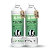 bio-chem Haar-Weg Abflussfrei – Abflussreiniger EXTRA STARK – 2x 1000 ML - Bis zu 10 Anwendungen je Flasche Rohrreiniger – Extrem effektiv & materialschonend gegen Verstopfungen & Haare - Made in DE