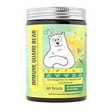 Multivitamin-Gummibärchen IMMUNE GUARD BEAR - Vitamin C, A, E, B6, B12, Vitamin D, Folsäure, Selen, Zink- Abwehrkräfte & Vitalität - 60 Stück (1- Monatsvorrat), vegan, zuckerfrei, TRUEBEARS