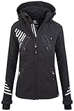 Rock Creek Damen Softshell Jacke Outdoorjacke Windbreaker Übergangs Jacke - Schwarz - 40/L