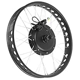 Garsent Wasserdichtes E-Bike-Umrüstset, für E-Bike 26-Zoll-Vorderrad-Elektrofahrrad-Nabenmotor-Kit, 48V 1000W E-Bike-Umrüstset, Einfache Umrüstung