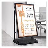 ZCXMNL Plakat-Display-Schild, Verstellbarer Gehwegständer, Bodenstehender, Winddichter Poster-Schilderhalter Aus Aluminiumlegierung, Robustes Gehweg-Bordsteinschild(Black)