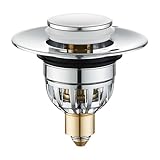 Pop Up Stöpsel Waschbecken Mit Anti Clogging Sieb, Ø 32-42mm Universal Abflusssieb Waschbecken Stöpsel Verschluss Ablaufgarnitur,für Aufsatzwaschbecken badewannenstöpsel. (Reines Kupfer)