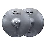 Fame Reflex 14 Zoll HiHat Becken, Messinglegierung, Robuste Konstruktion, Obertonreicher Klang, Vielschichtiges Frequenzspektrum, Medium-Heavy, Silver Brilliant Finish, Perfektes