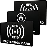 LABUYI 3 Stück RFID Blocker Karte,RFID/NFC Schutzkarte,RFID Karte,NFC Blocker Karte,Schutzkarte für Geldbörse,Blocker Karte,RFID Card,RFID Blocker NFC Schutzkarte,Schwarz,5.5cm×8.5cm