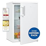 Exquisit Kühlschrank ohne Gefrierfach, 133 Liter, Vollraumkühlschrank freistehend, Türanschlag Wechselbar, KS516-V-H-010D weiss