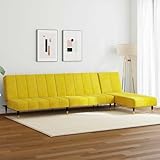Vopese 2-TLG. Sofagarnitur Gelb Samt Sofa Sofa Model3216299