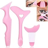 NewBang Eyeliner Schablonen 3 Stk Silikon Makeup Werkzeug Geflügelte Spitze Augen Liner Schatten Wiederverwendbarer Multifunktional für Augen Lidschatten Schild Lippen Schnelle Pads - Pink