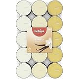 Bolsius - 30 Duft theelichter - Vanille - Brenndauer von 3,5 Stunden - Durchmesser 38 mm – Natürliche Extrakte – Enthält Veganes Wachs – Ohne Palmöl, Vanilla