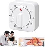 60 Minuten Eieruhr Mechanisch,Kurzzeitwecker Küche mit Lauter Alarm Weiß,Küchenwecker Keine Batterien Erforderlich,Kurzzeitwecker Mechanischer für Kochen,Backen,Lernen Zeitmanagement Werkzeug