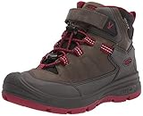 KEEN Redwood Mid Waterproof Wanderstiefel, Steel Grey/RED Dahlia, 35 EU