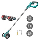 18V Akku Fugenreiniger,für Makita 18V 2X 3.0AH Akku,Elektrische Fugenbürste/Unkrautbürste/Fugenkratzer,1x Fugenbürste Metall & 2X Nylon zum Rasenjäten,für Terrassenplatten & Gehwegen