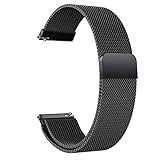 LYYLTX Edelstahl Mesh Uhrenarmband Metall Ersatz Armband Magnetverschluss Smartwatch Schnellverschluss Watch Uhren Ersatzband Für Damen Herren 14mm 16mm18mm 20mm 22mm 24mm (22mm,Schwarz)