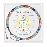 7 Chakra Armband echte Steine, Heilsteine Armband Damen & Herren, Geflochtenes Naturstein bracelets, Chakra-bracelets für Yoga, Meditation & Reiki,Edelstein Perlenarmband Chakran Schmuck,Glücksbringer