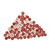 ORFOFE 90 Stück Teiliges Holz Zahlen schachspiel Spielsteine Set Rote Beidseitig Bedruckte Spielfiguren für Brettspiele Lernspiele und Familienaktivitäten Robustes Holzmaterial