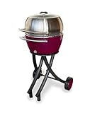 LotusGrill XL Gartengrill Set Limettengrün - Grillwagen mit Grillhaube XL aus Edelstahl (Pflaumenlila)