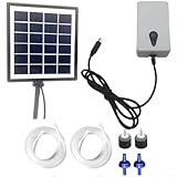 HEBEOT Teichbelüfter Solarbetrieben Solar Teich Luftpumpe Solar Teich Sauerstoff 6V 2W Solar Power Sauerstoffpumpe Aquarium Sauerstoffbelüfter