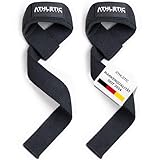 Zughilfen für Krafttraining und Bodybuilding (gepolstert) - Profi Lifting Straps 60 cm Länge für Fitness, Weightlifting, Kreuzheben - Zughilfe im Paar für Frauen und Männer (Schwarz 2.0)