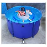 zklaseot Runder Fischteich aus Segeltuch, Kinderpool, Großes Faltaquarium mit Halterung, Garten, Sondergröße(2.5X1.2m/5800L)