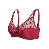 Damen Push Up BH Gepolstert Atmungsaktiver und Leichter Bustier Gepolstert Wohlfühl-BH mit Blumen Spitze Bustier Dessous Top Bustier Damen große