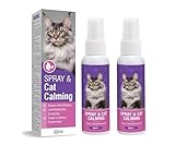 Calming Spray Katzen, Katze Katzenberuhiger,Katzenberuhigungsspray,Beruhigungsmittel Spray,Linderung von Angst und Stress