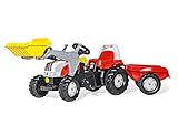 Rolly Toys 023936 - rollyKid Steyr CVT 6165 Trettraktor mit Anhänger (für Kinder von 2,5 bis 5 Jahren, Heckkupplung)