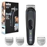 Braun Series 3 Bodygroomer / Intimrasierer Mann, Körperpflege- und Haarentfernung für Herren, für Brust, Achseln, Kammaufsätze 1 / 3 mm, 80 Min. Laufzeit, BG3340